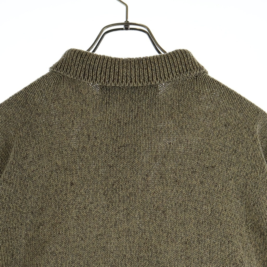 NO BRAND(ノーブランド) Olde H & Daughter オールドエイチアンドドウター SILK COTTON HALF ZIP P/O シルク コットン ハーフジップポロニット セーター セージグリーン 10652
