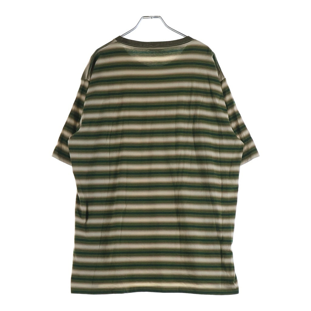 AURALEE(オーラリー) 25AW GRADIENT STRIPE JERSEY TEE ストライプ 半袖Tシャツ グリーン A25AT02GJ