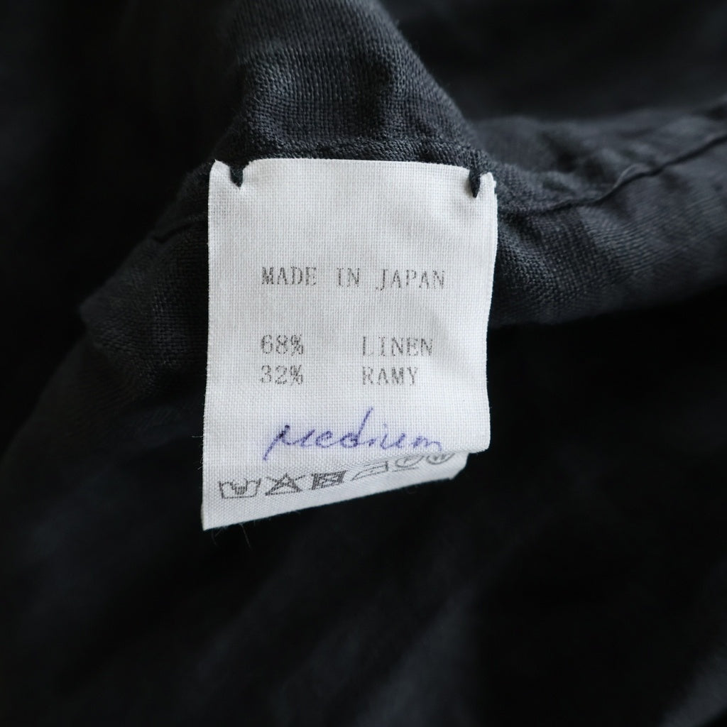 NO BRAND(ノーブランド) kaval カヴァル コットン シースルー 半袖シャツ ブラック