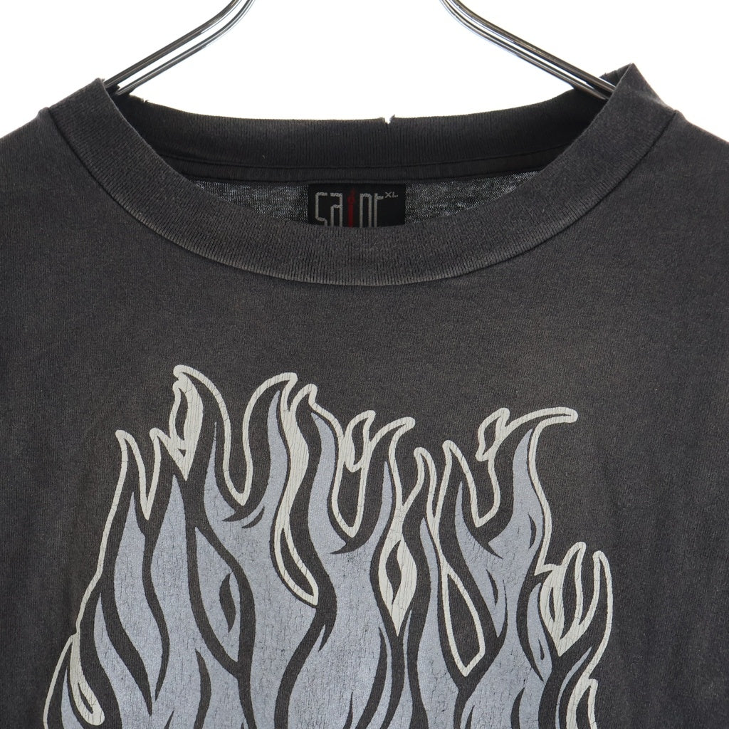 SAINT MICHAEL(セントマイケル) 23SS Fire Baby L/S Tee ファイヤーベイビー 両面プリント クルーネック 長袖Tシャツ グレー SM-S23-0000-026