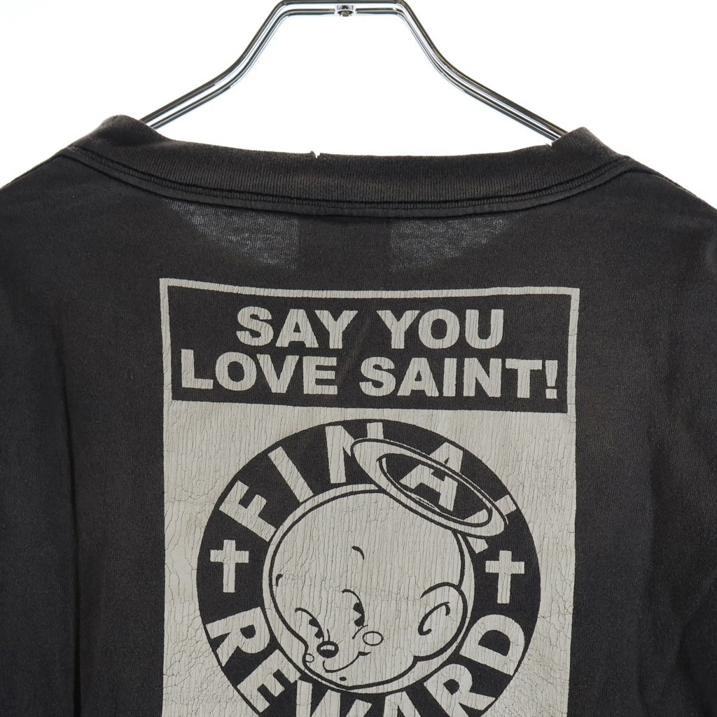 SAINT MICHAEL(セントマイケル) 23SS Fire Baby L/S Tee ファイヤーベイビー 両面プリント クルーネック 長袖Tシャツ グレー SM-S23-0000-026