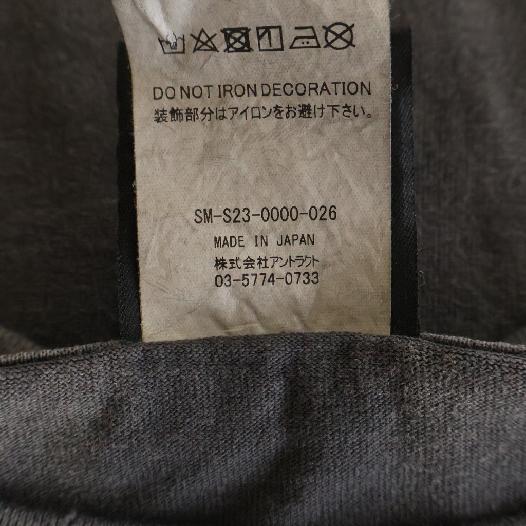 SAINT MICHAEL(セントマイケル) 23SS Fire Baby L/S Tee ファイヤーベイビー 両面プリント クルーネック 長袖Tシャツ グレー SM-S23-0000-026