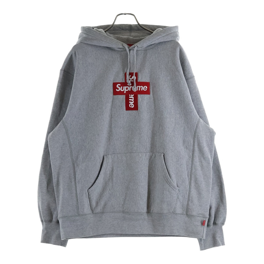 SUPREME(シュプリーム) 20AW Cross Box Logo Hooded Sweatshirt クロスボックスロゴ プルオーバースウェットパーカー フーディ グレー