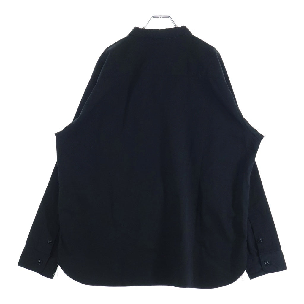 NICENESS(ナイスネス) SHELLEY CHINO OFFICER SHIRTS チノ オフィサー コットン 長袖シャツ ブラック NN-1901Y15