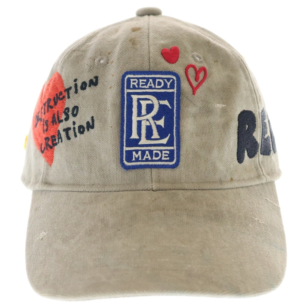 READY MADE(レディメイド) 21SS ロゴパッチ ヴィンテージ加工 キャップ グレー RE-CO-WH-00-00-149