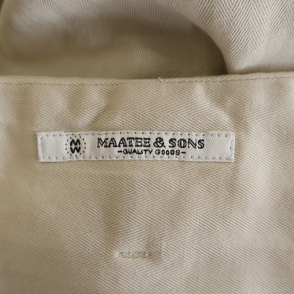 MAATEE&SONS(マーティーアンドサンズ) 26SS CHINO TROUSER ドゥルンチノトラウザーパンツ ボタンフライ アイボリー MT6103-0230
