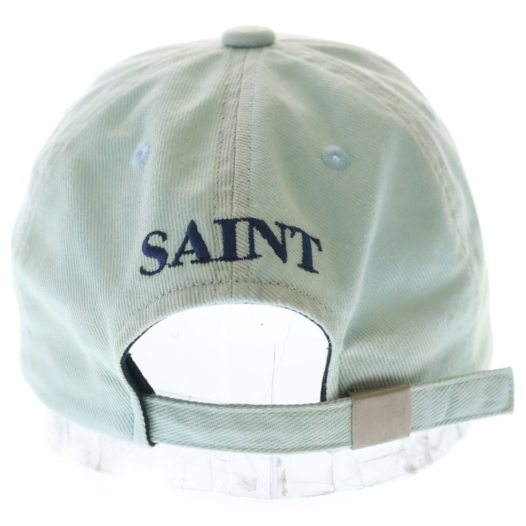 SAINT MICHAEL(セントマイケル) 25SS 6PANNEL LACERATING CAP 6パネル キャップ 刺繍デザイン ブルー SM-HR8-0000-078