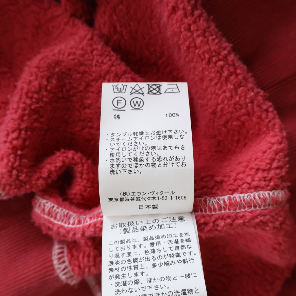MAATEE&SONS(マーティーアンドサンズ) 24AW VINTAGE JIP ヴィンテージ加工 ジップアップフーディー パーカー レッド MT4303-0802