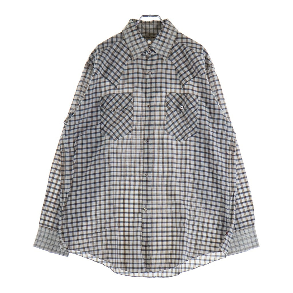 MAATEE&SONS(マーティーアンドサンズ) 25AW GUPTA WESTERN グプタ ウエスタン チェック 長袖シャツ ホワイト MT5303-0605
