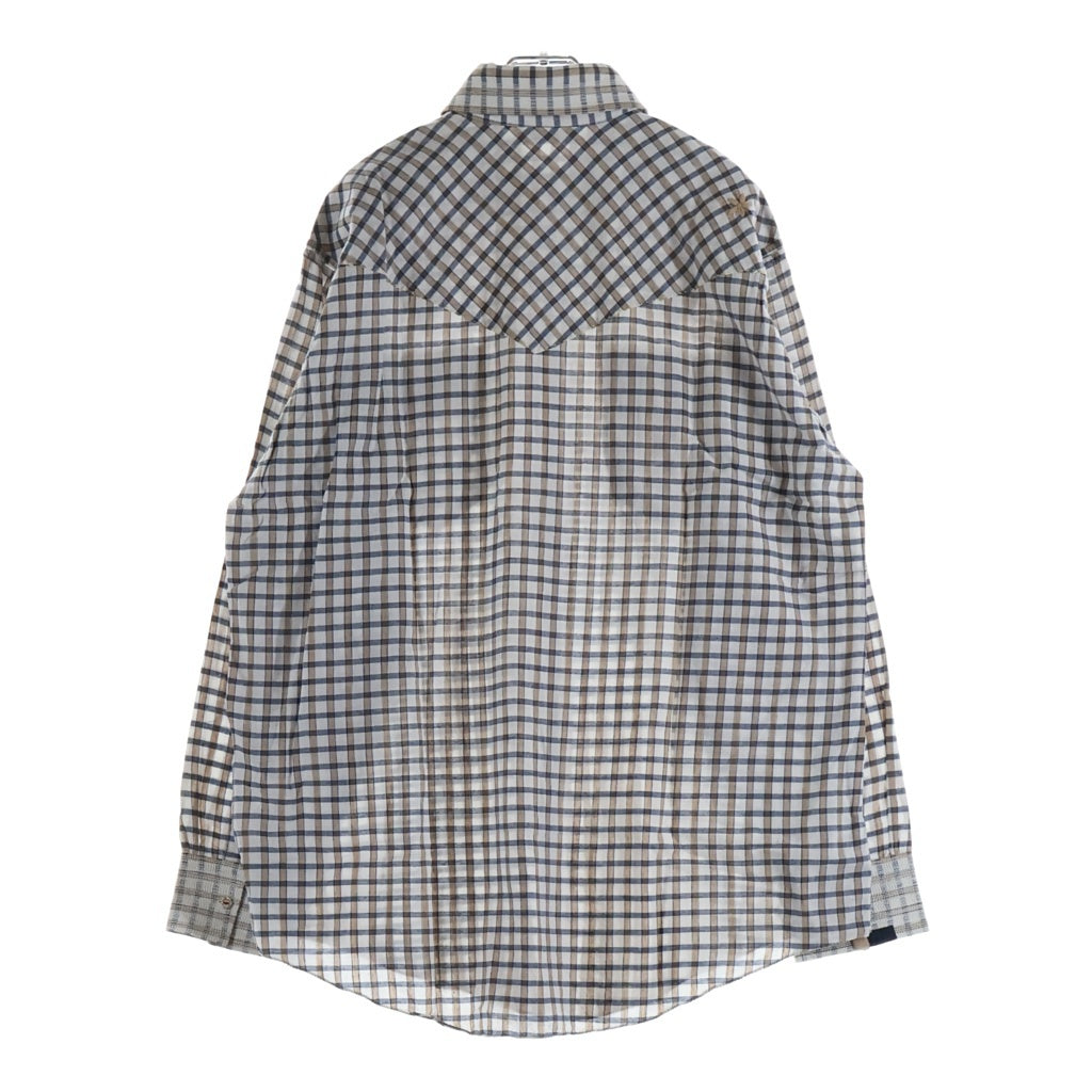 MAATEE&SONS(マーティーアンドサンズ) 25AW GUPTA WESTERN グプタ ウエスタン チェック 長袖シャツ ホワイト MT5303-0605