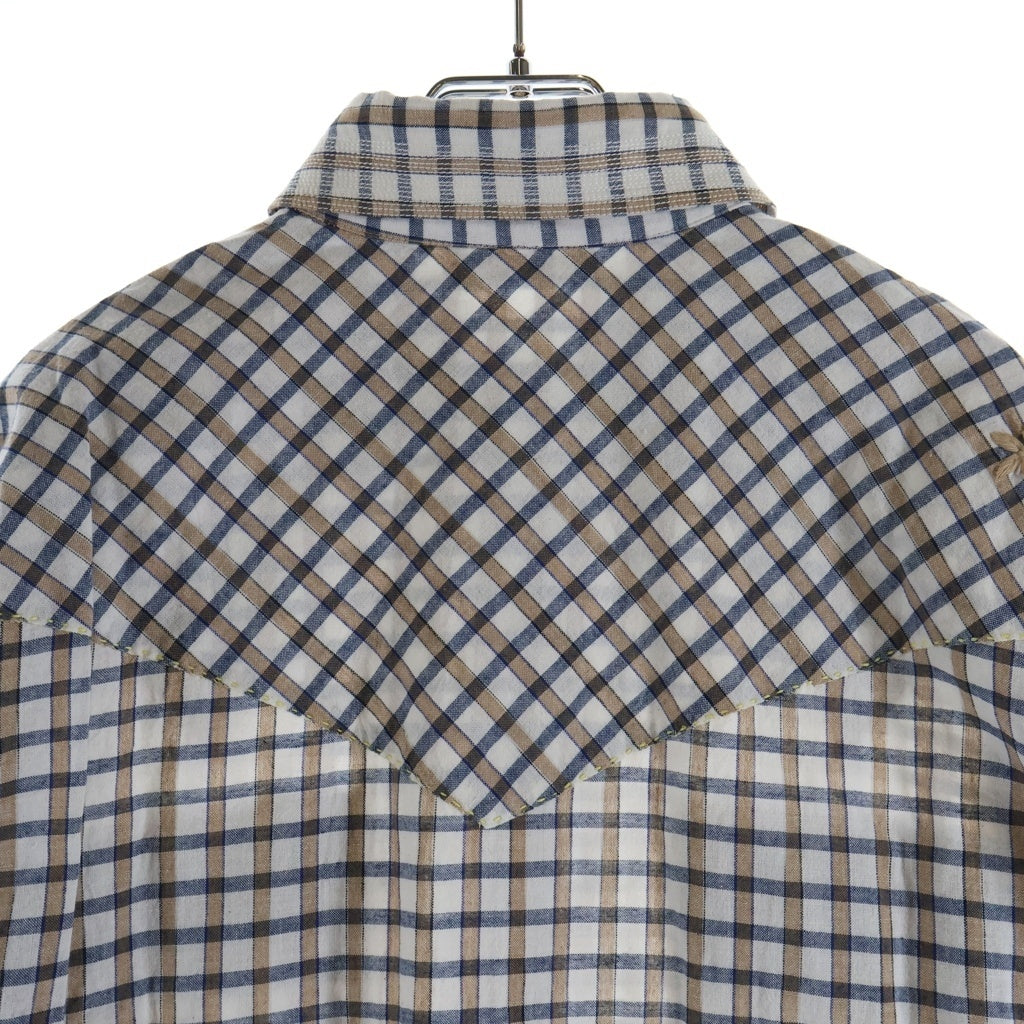 MAATEE&SONS(マーティーアンドサンズ) 25AW GUPTA WESTERN グプタ ウエスタン チェック 長袖シャツ ホワイト MT5303-0605