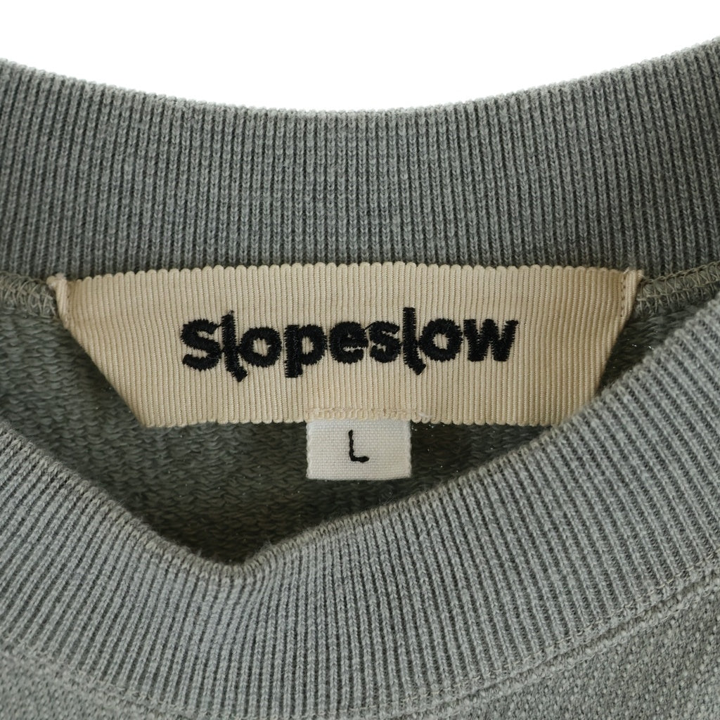 NO BRAND ノーブランド Slopeslow sweatshirt スロープスロー クルーネック 長袖スウェット トレーナー グレー 1251008 NO BRAND(ノーブランド) Slopeslow sweatshirt スロープスロー クルー