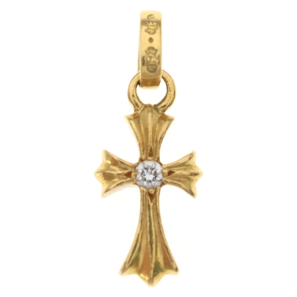 CHROME HEARTS(クロムハーツ) 22K CRS BBYFAT DIA ベイビーファットクロス 両面1ダイヤ ペンダントトップ ゴールド BCA034