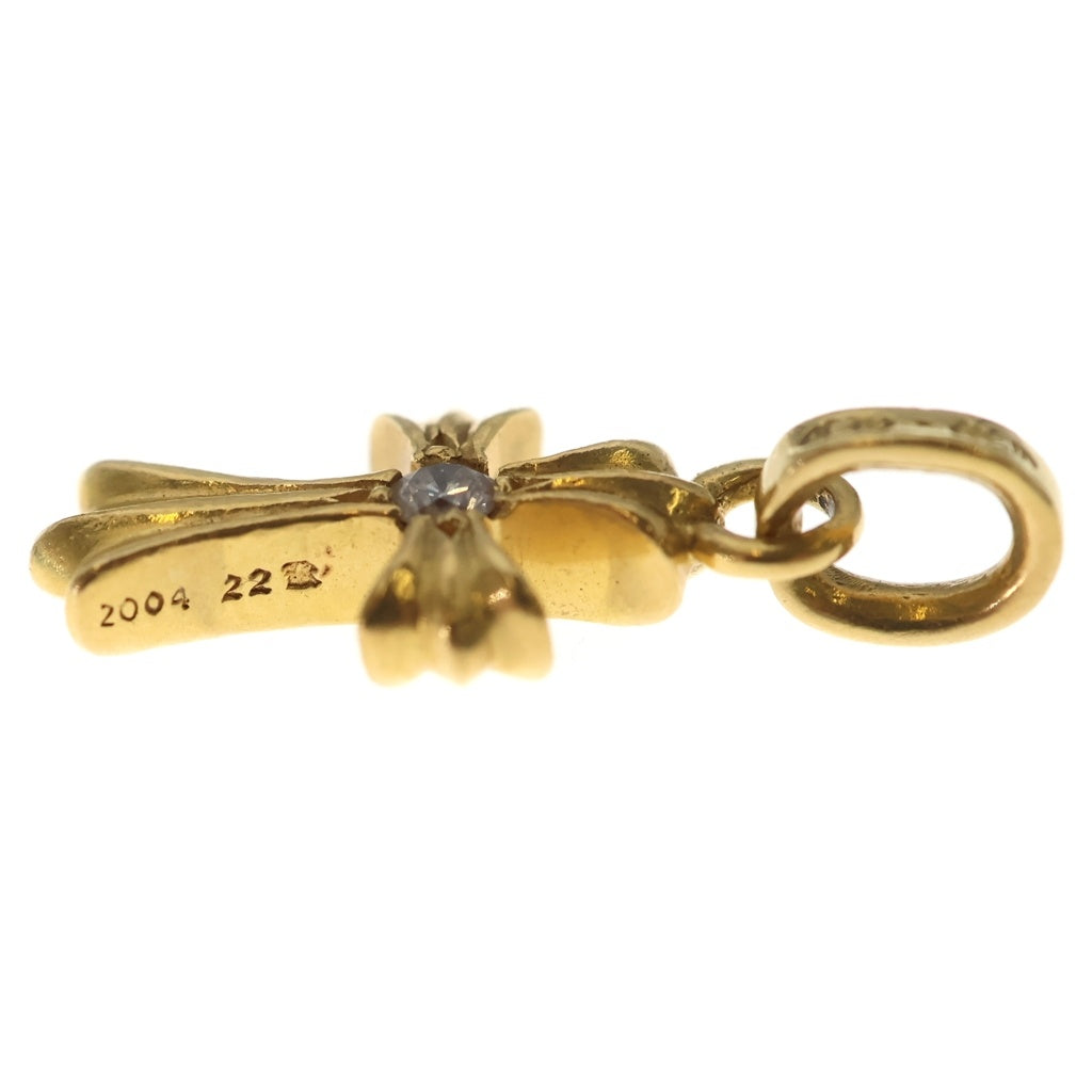 CHROME HEARTS(クロムハーツ) 22K CRS BBYFAT DIA ベイビーファットクロス 両面1ダイヤ ペンダントトップ ゴールド BCA034
