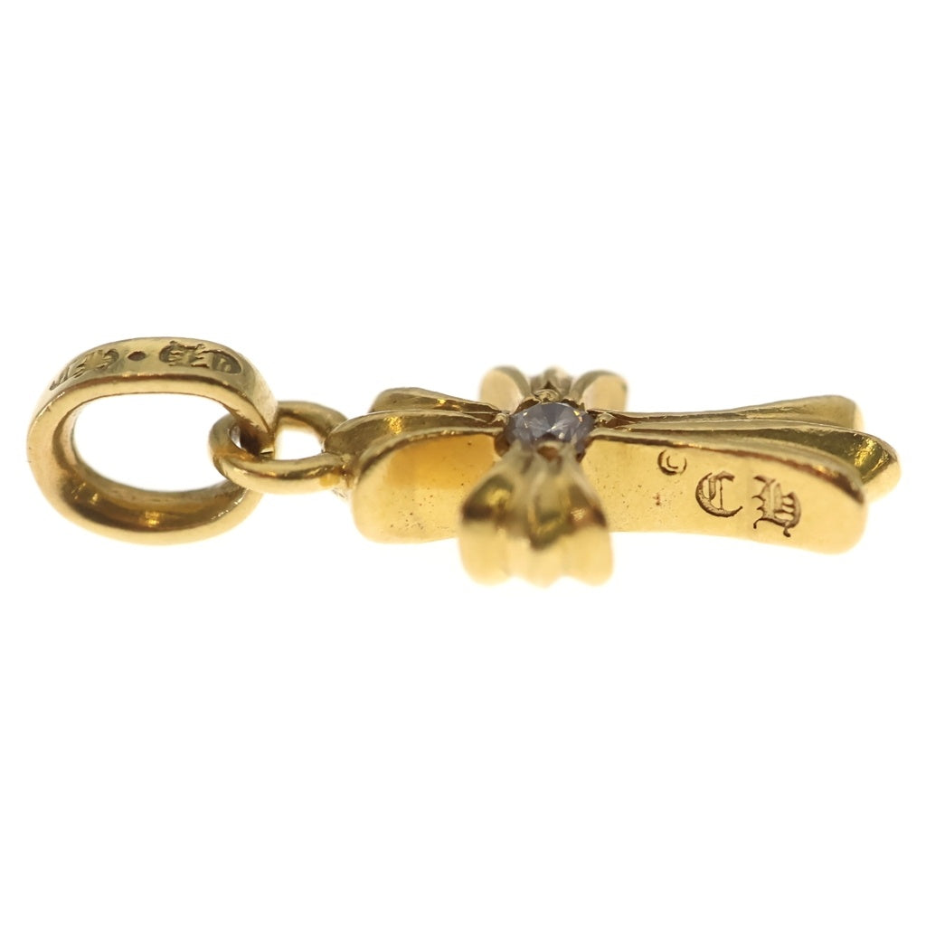 CHROME HEARTS(クロムハーツ) 22K CRS BBYFAT DIA ベイビーファットクロス 両面1ダイヤ ペンダントトップ ゴールド BCA034