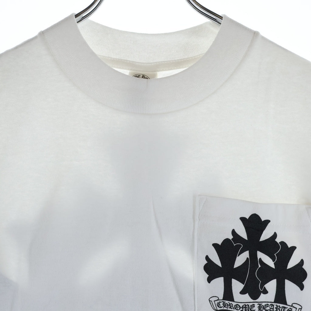 CHROME HEARTS(クロムハーツ) CH Plus Pattern Triple Cross S/S Tee CHプラスパターン トリプルクロスプリント クルーネック半袖Tシャツ ショートスリーブカットソー ホワイト
