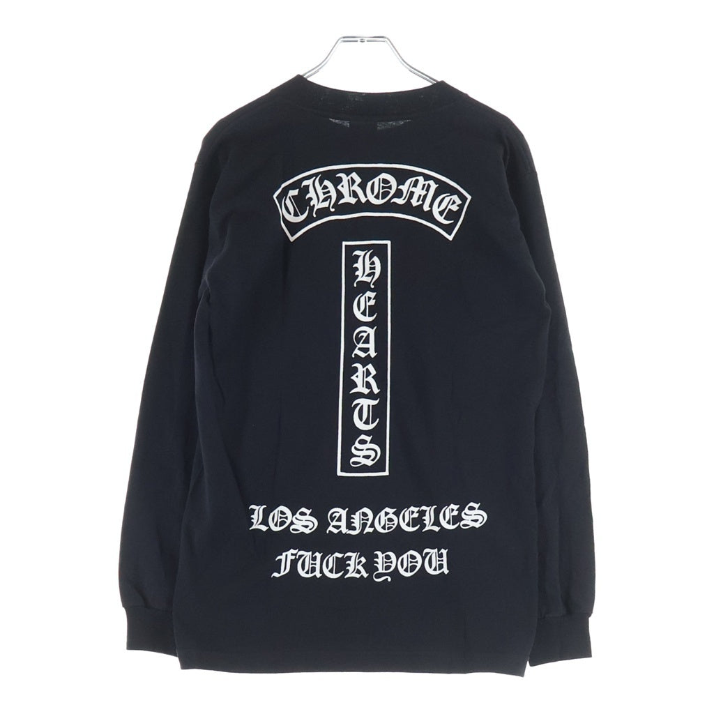 CHROME HEARTS(クロムハーツ) T-Bar Logo Fuck You Los Angeles L/S Tee ロサンゼルス Tバー ファックユー ホースシュープリント クルーネック長袖Tシャツ ロングスリーブカットソー ブラック