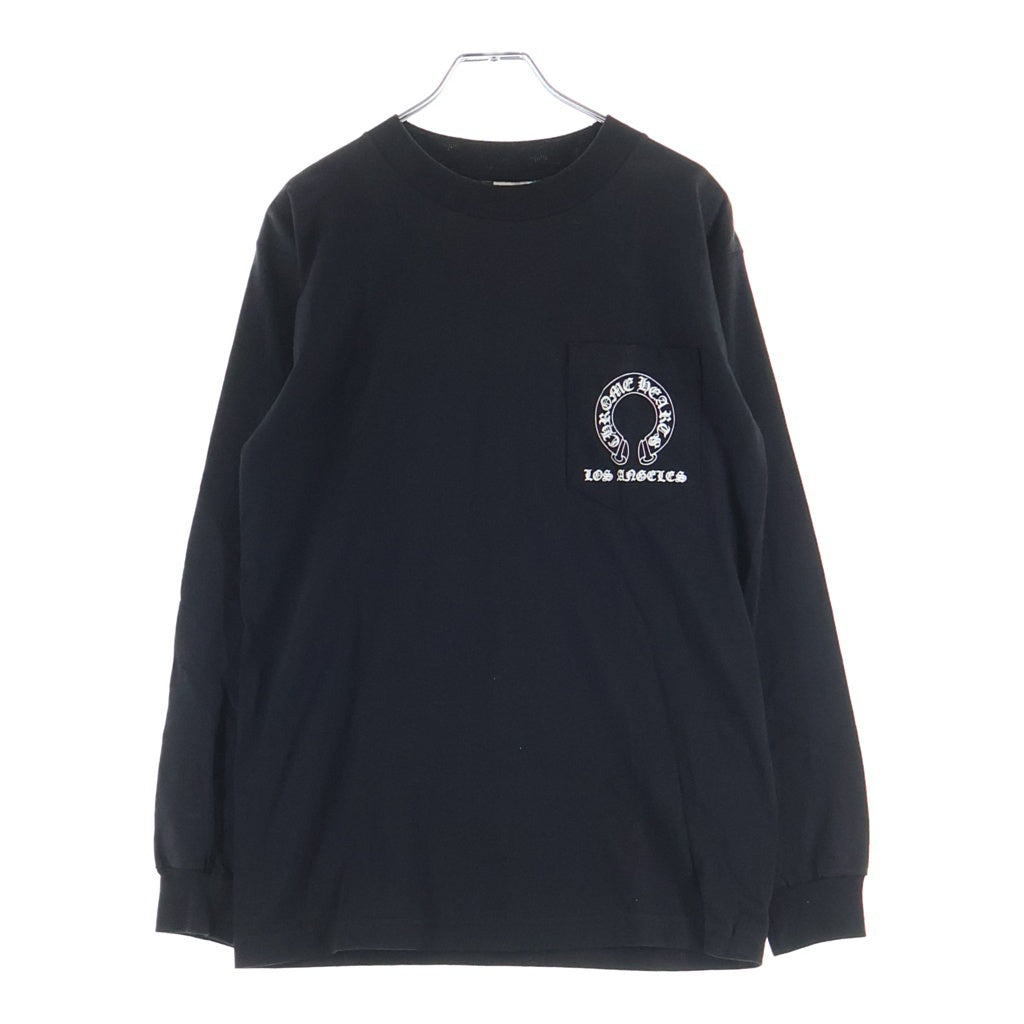 CHROME HEARTS(クロムハーツ) T-Bar Logo Fuck You Los Angeles L/S Tee ロサンゼルス Tバー ファックユー ホースシュープリント クルーネック長袖Tシャツ ロングスリーブカットソー ブラック