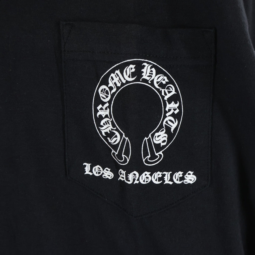 CHROME HEARTS(クロムハーツ) T-Bar Logo Fuck You Los Angeles L/S Tee ロサンゼルス Tバー ファックユー ホースシュープリント クルーネック長袖Tシャツ ロングスリーブカットソー ブラック