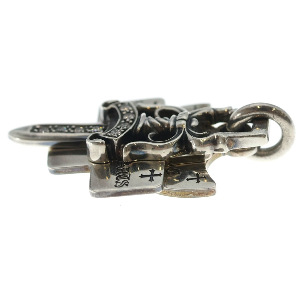 CHROME HEARTS(クロムハーツ) 3TRINKETS P/D スリートリンケッツ PAVEダイヤ ネックレストップ シルバー