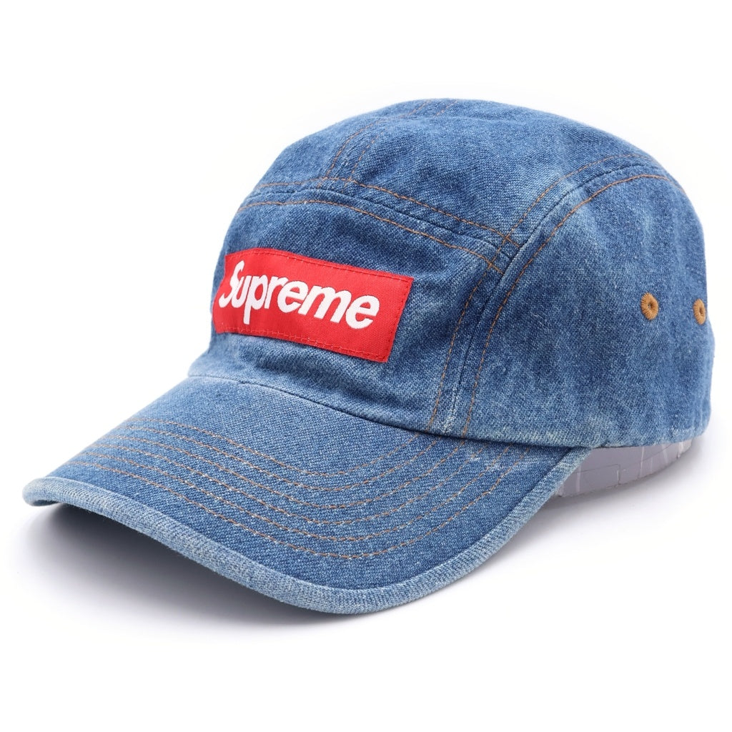 SUPREME(シュプリーム) Washed Chino Twill Denim Camp Cap ボックスロゴ デニム キャンプ キャップ インディゴ