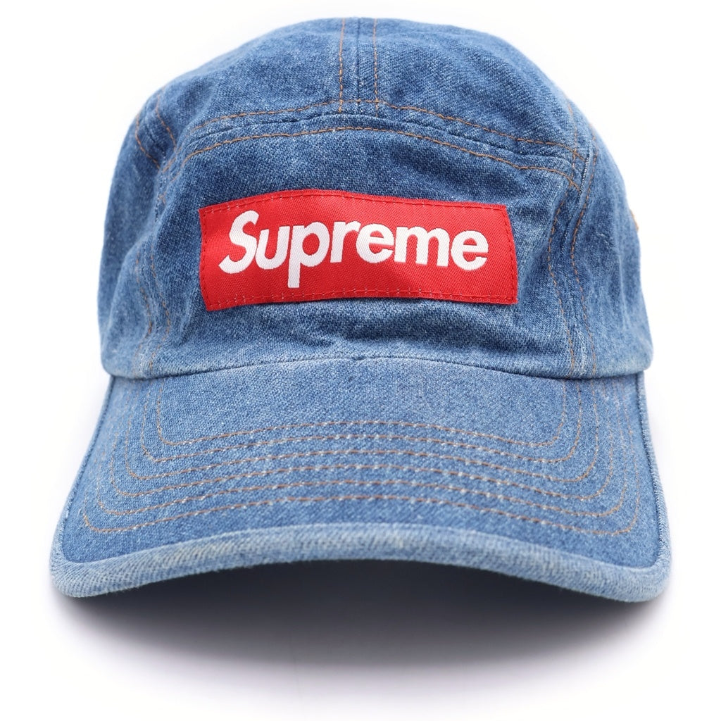 SUPREME(シュプリーム) Washed Chino Twill Denim Camp Cap ボックスロゴ デニム キャンプ キャップ インディゴ