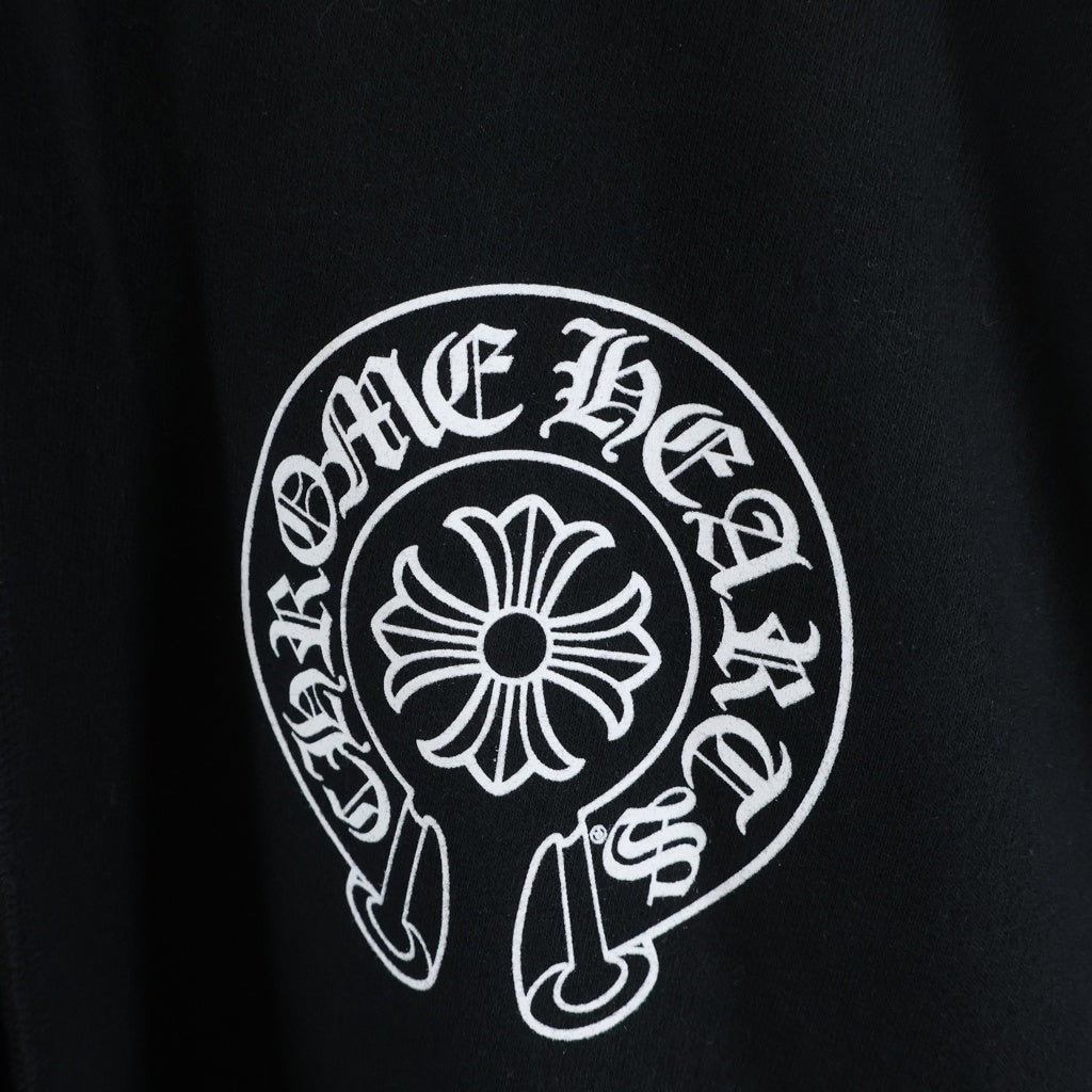 CHROME HEARTS(クロムハーツ) OSAKA Horseshoe Hoodie 大阪限定 ホースシューフーディ 袖プリント プルオーバー パーカー ブラック