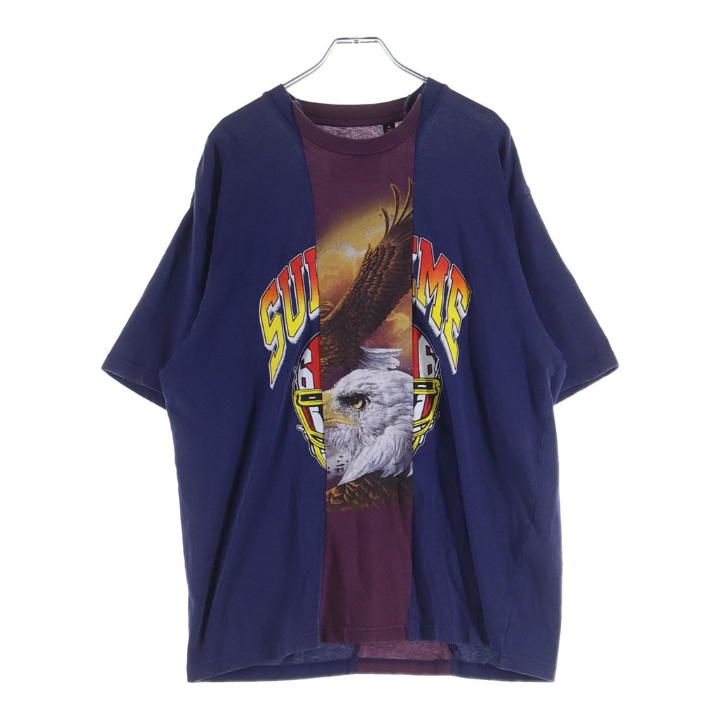 SUPREME(シュプリーム) 26SS ×MM6 Spit S/S Tee メゾンマルジェラ6 スピット クルーネック 半袖Tシャツ ネイビー/パープル