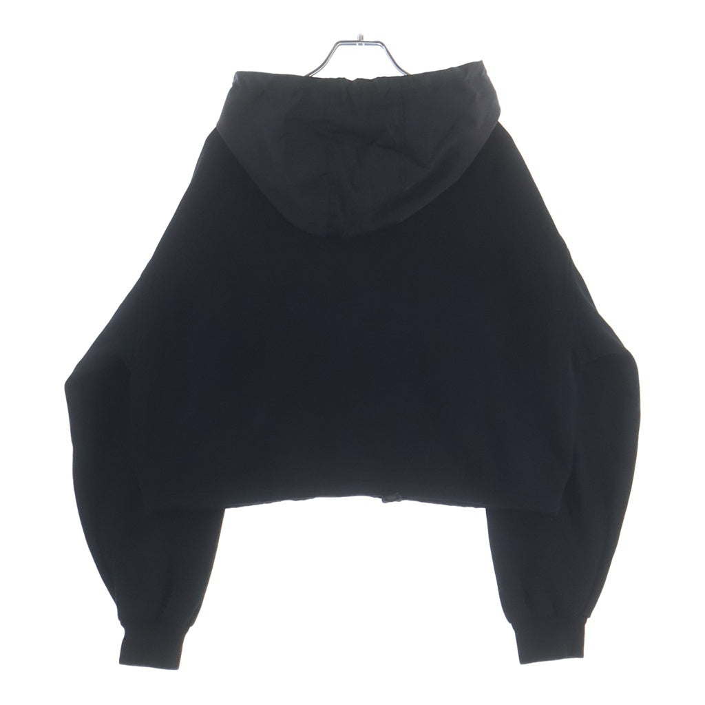 PRADA(プラダ) RE-NYLON 袖スウェット切替 リナイロン ジップアップパーカー ブラック 138604 S222