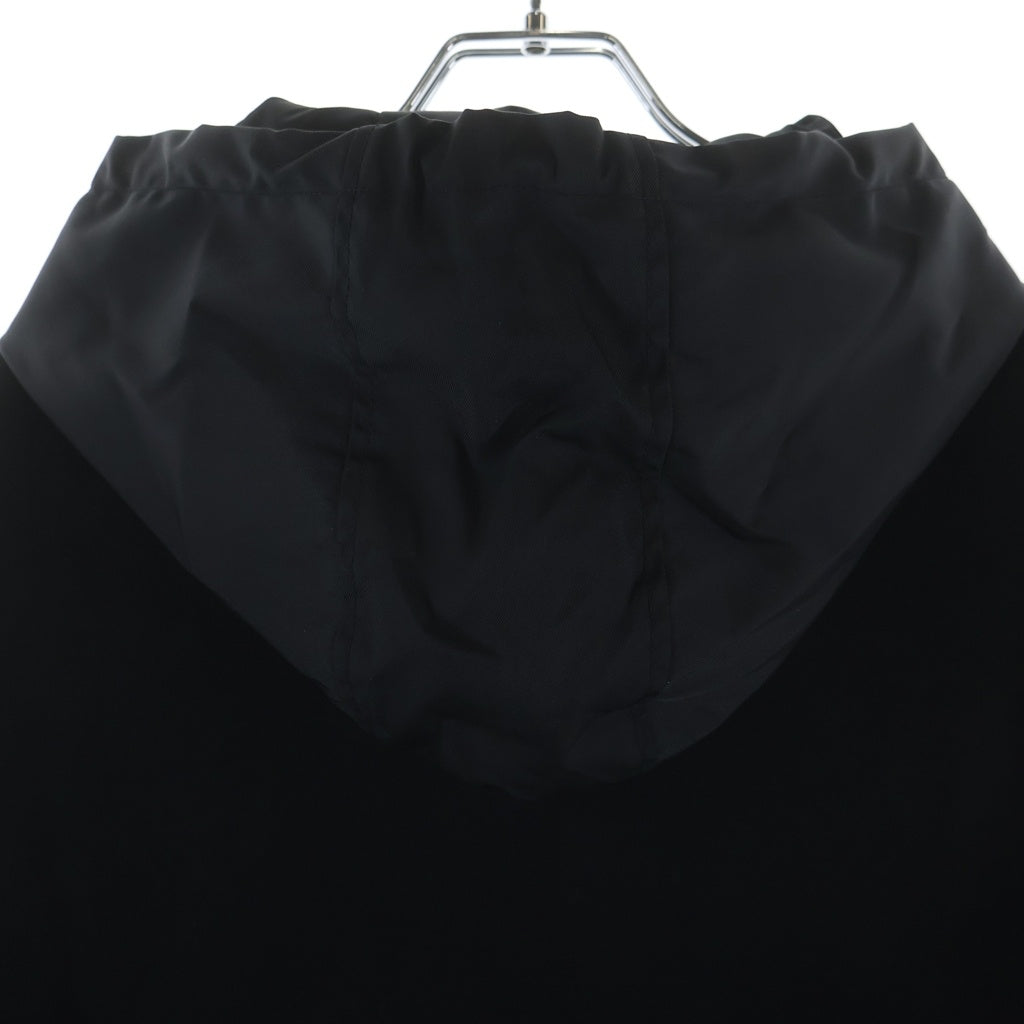 PRADA(プラダ) RE-NYLON 袖スウェット切替 リナイロン ジップアップパーカー ブラック 138604 S222