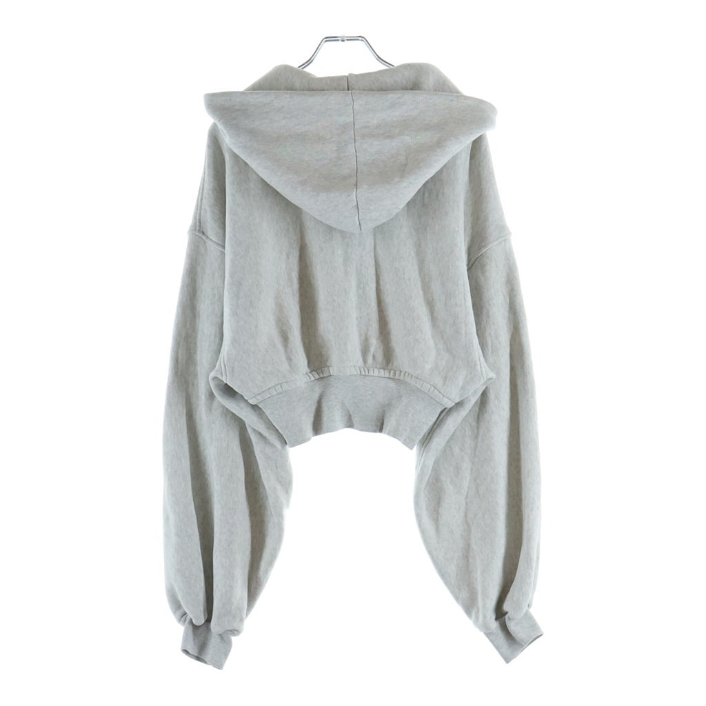 ALEXANDER WANG(アレキサンダーワン) クロップド丈 ジップアップパーカー グレー レディース 4CC1242077