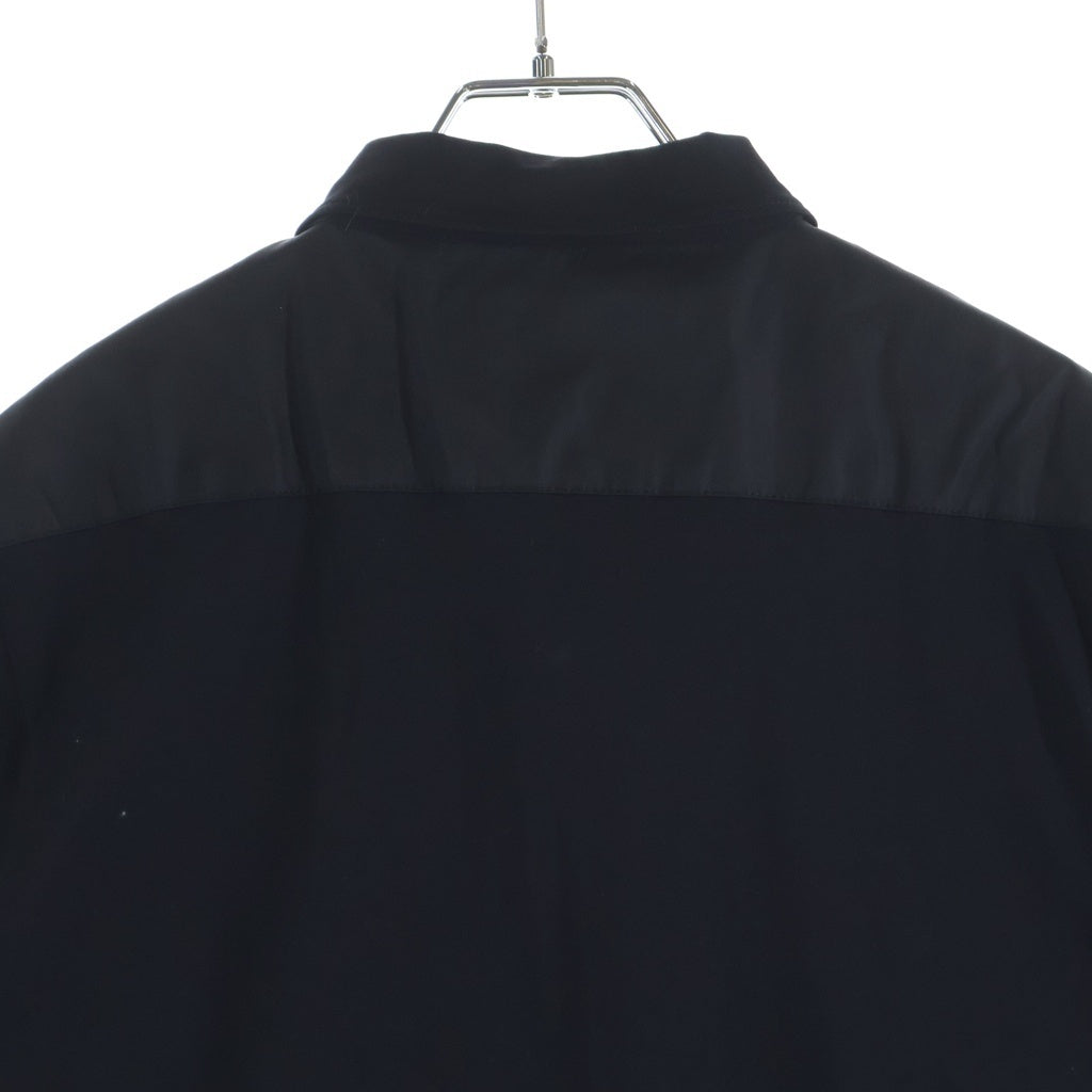 PRADA(プラダ) Stretch Cotton Polo Shirt トライアングルロゴ ストレッチ コットン リナイロン切替 ポロシャツ ブラック UJN703 S211 1YED