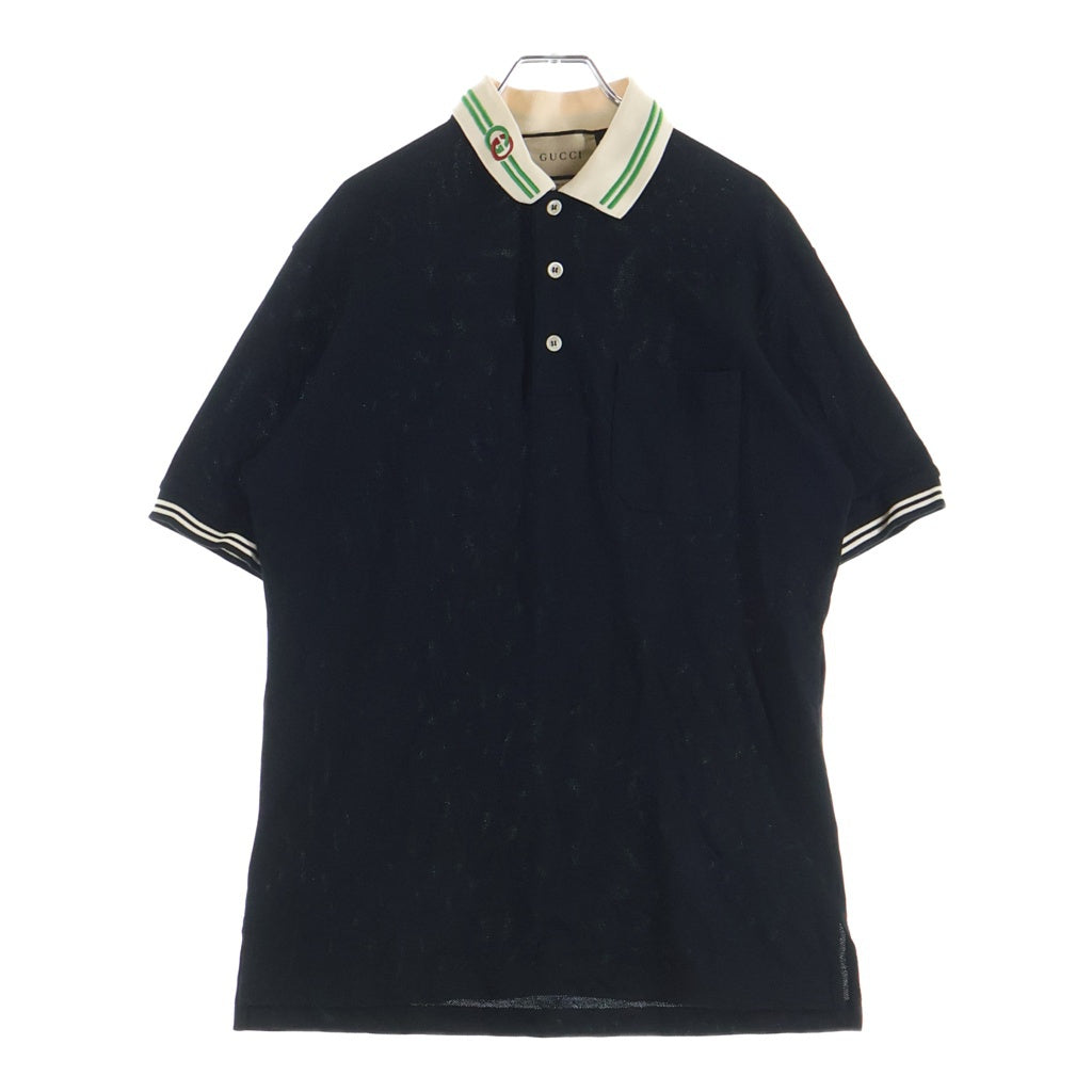 GUCCI(グッチ) Inter LockingG Polo Shirts インターロッキングG コットン ポロシャツ ブラック 658067 XJDI2