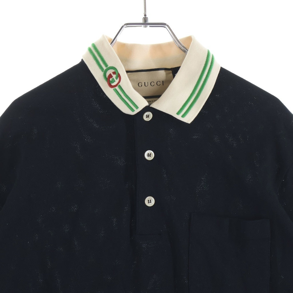 GUCCI(グッチ) Inter LockingG Polo Shirts インターロッキングG コットン ポロシャツ ブラック 658067 XJDI2