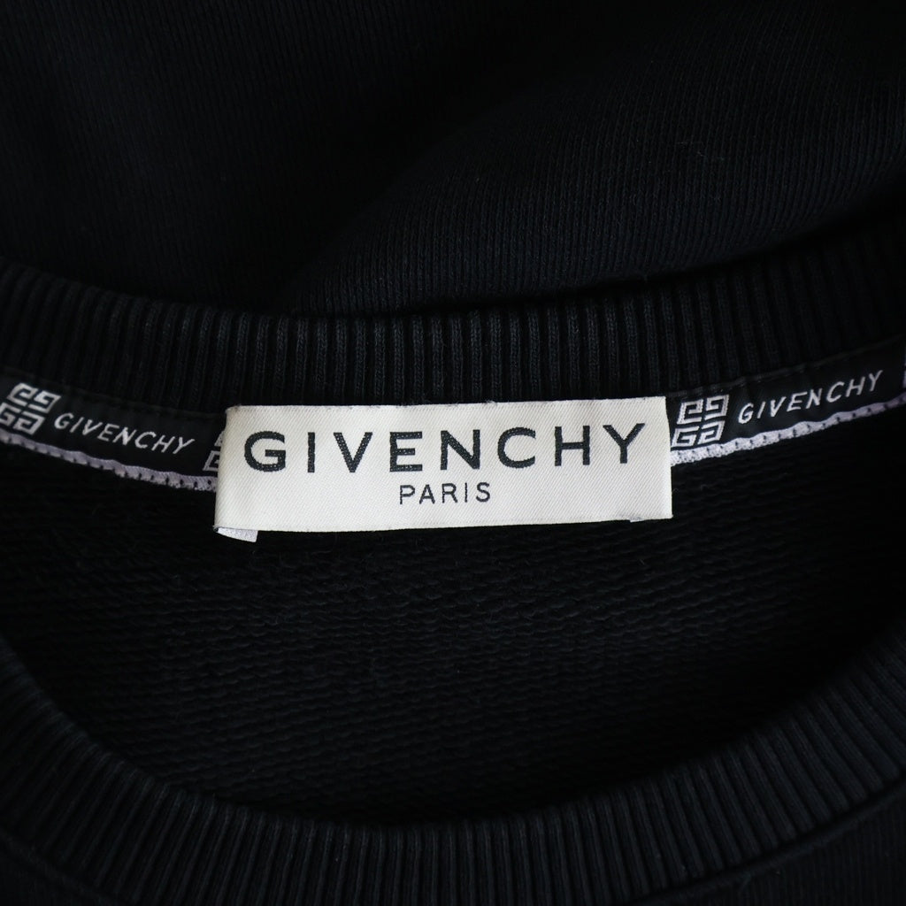 GIVENCHY(ジバンシィ) ヴィンテージロゴプリント クルーネック 長袖スウェット トレーナー ブラック BM700U30AF