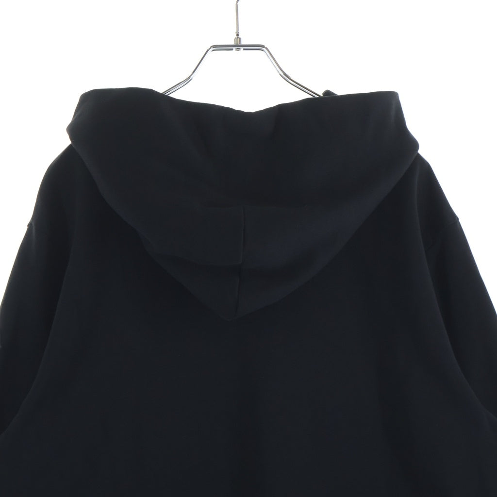 MONCLER(モンクレール) 24SS フロントロゴプリント コットン プルオーバーパーカー ブラック J10918G00038 809KR