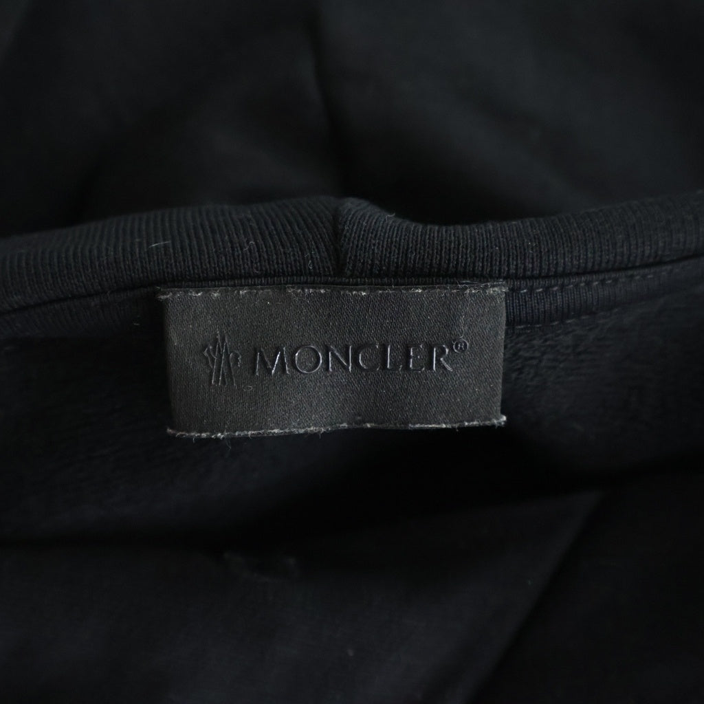 MONCLER(モンクレール) 24SS フロントロゴプリント コットン プルオーバーパーカー ブラック J10918G00038 809KR