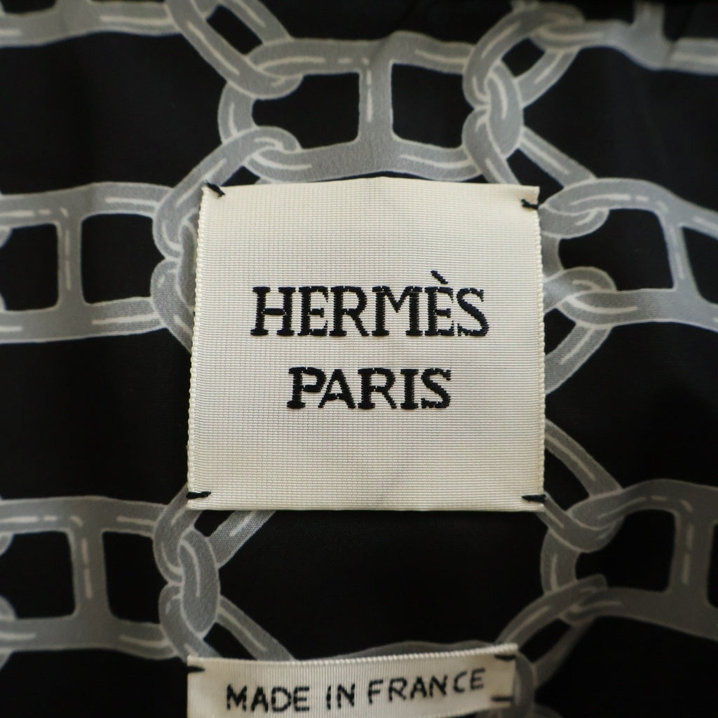HERMES(エルメス) 裏地総柄 ロングダウンジャケット レディース ブラック