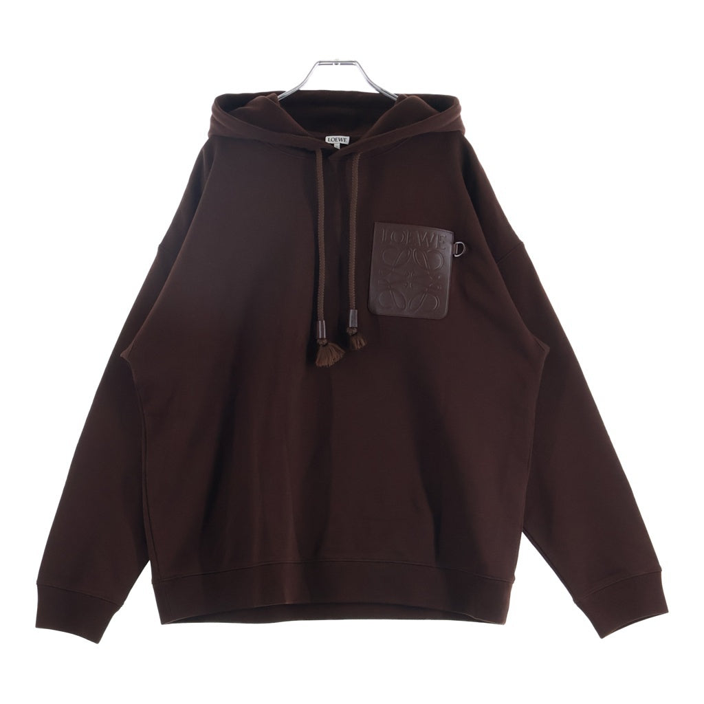 LOEWE(ロエベ) ANAGRAM PATCH POCKET HOODIE アナグラムパッチポケットフーディ プルオーバーパーカー ボルドー H526Y25X30