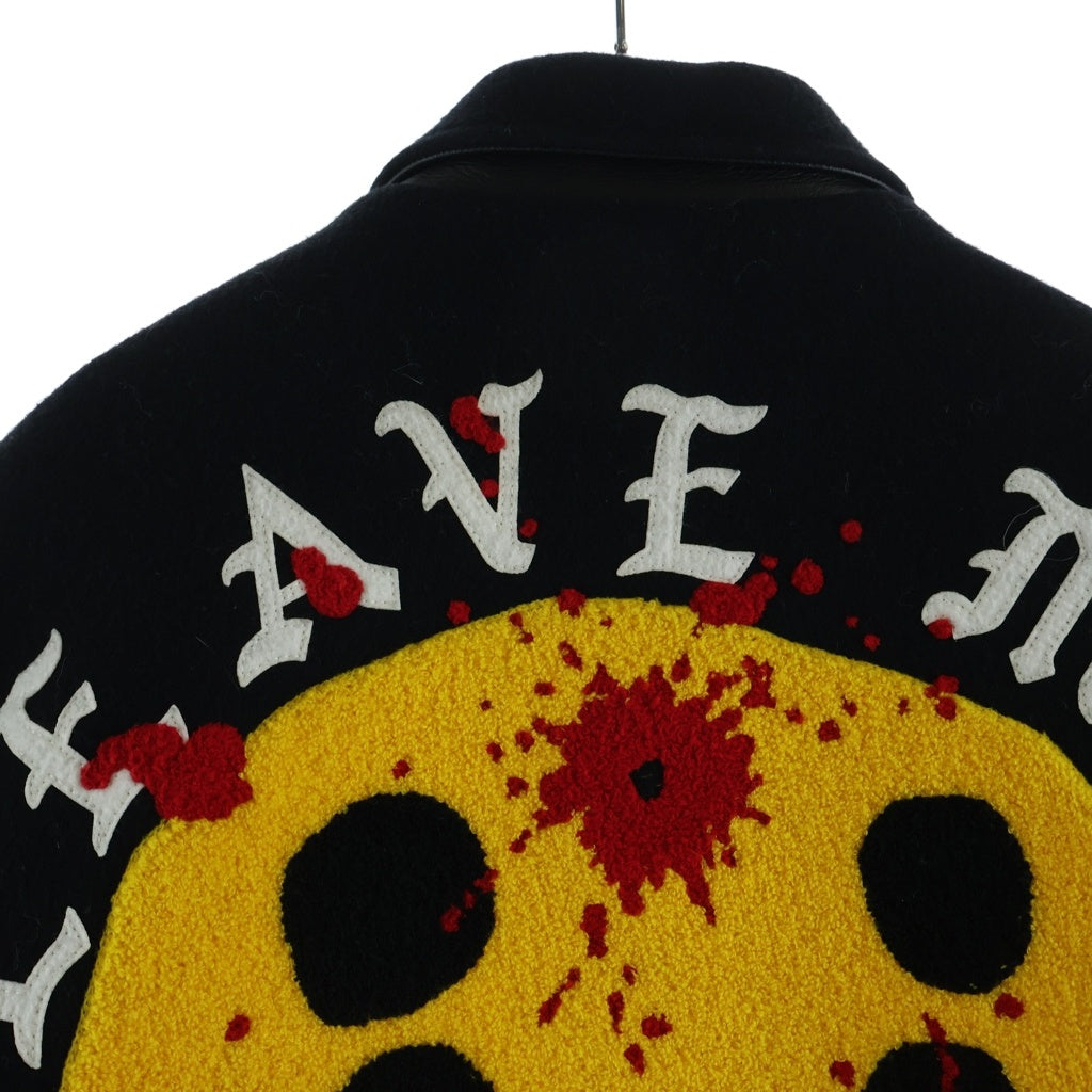 SAINT MICHAEL(セントマイケル) CP_VARSITY JAT スマイル刺繍スタジアムジャケット ブラック SM-YS1-0000-C08
