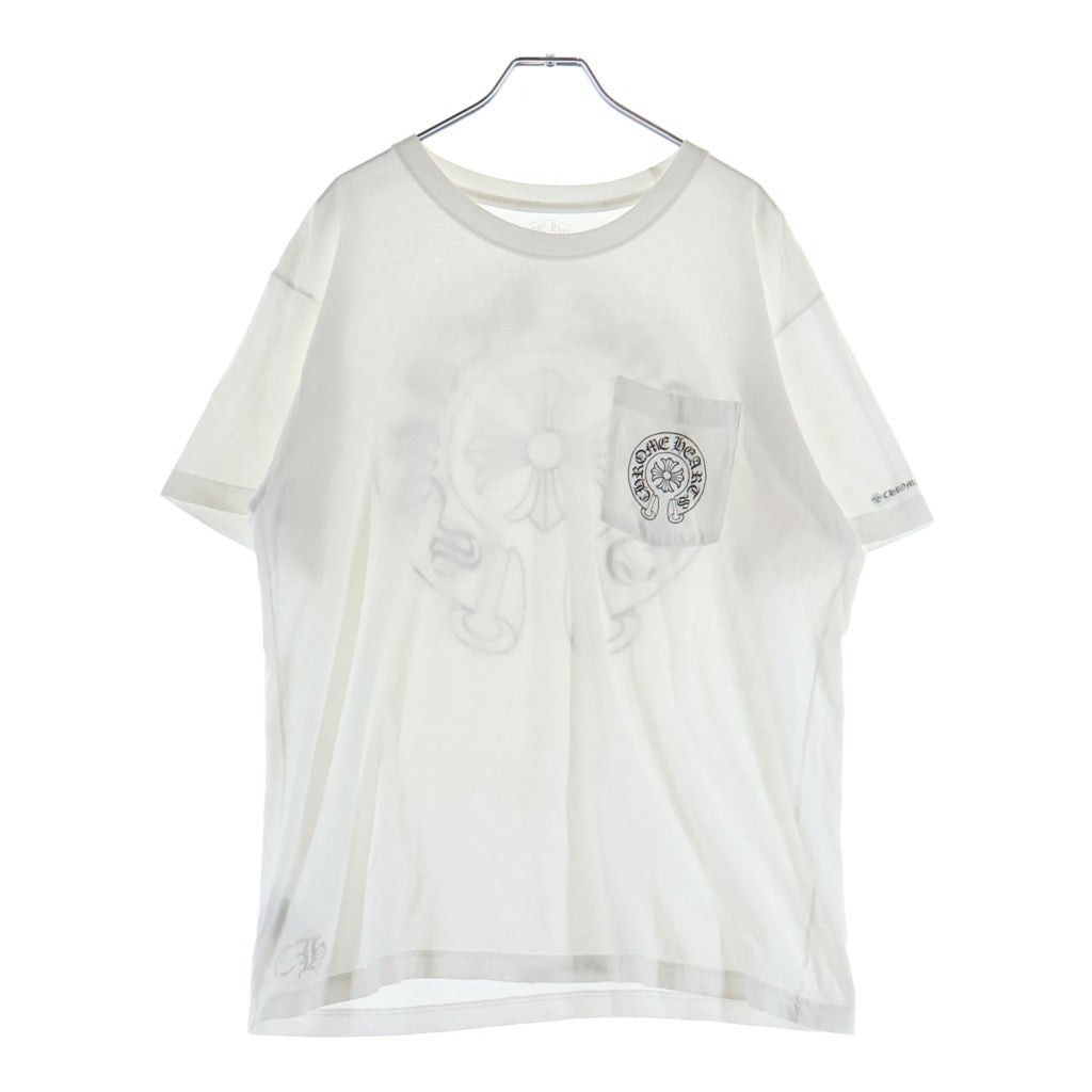 CHROME HEARTS(クロムハーツ) CH T-SHIRT バックホースシュープリント 半袖 クルーネック カットソー Tシャツ ホワイト