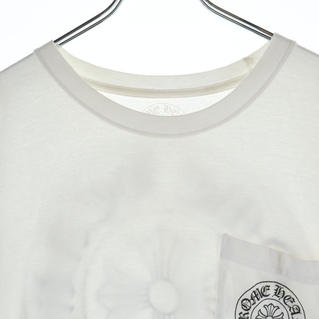 CHROME HEARTS(クロムハーツ) CH T-SHIRT バックホースシュープリント 半袖 クルーネック カットソー Tシャツ ホワイト