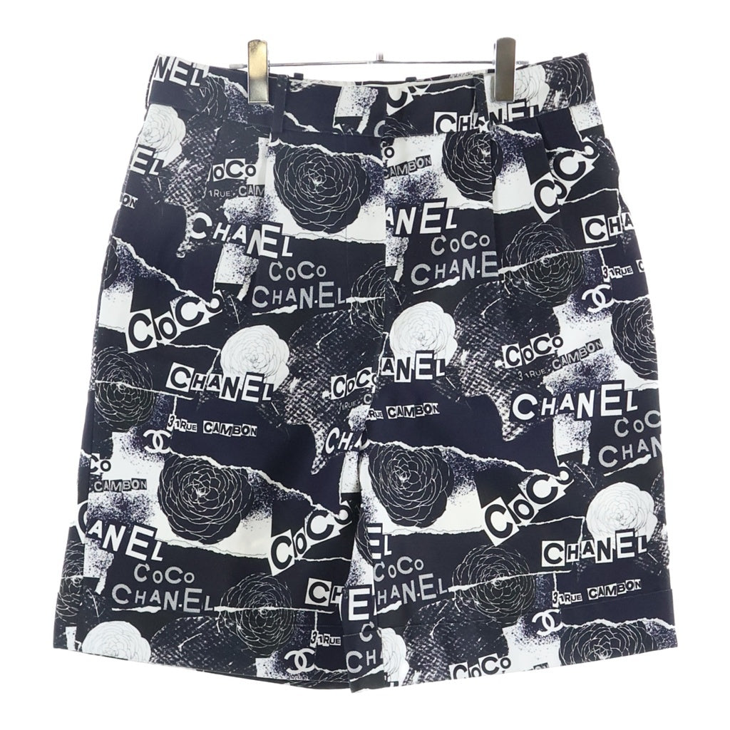 CHANEL(シャネル) カメリア ココボタン ショートパンツ ハーフパンツ ブラック/ホワイト P63237V48711