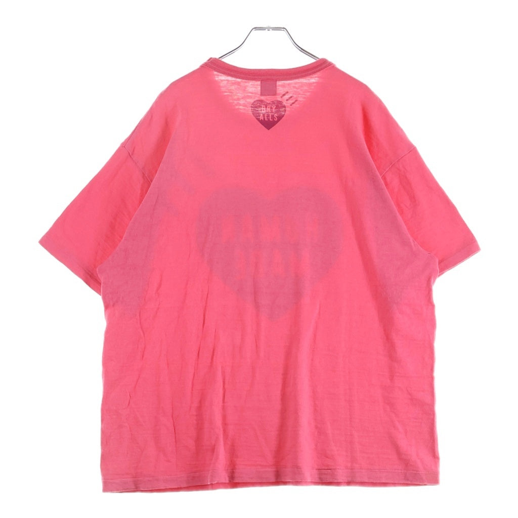 HUMAN MADE(ヒューマンメイド) ハートロゴ フロントプリント 半袖 クルーネック Tシャツ カットソー ピンク