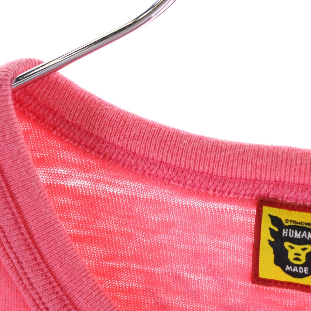HUMAN MADE(ヒューマンメイド) ハートロゴ フロントプリント 半袖 クルーネック Tシャツ カットソー ピンク