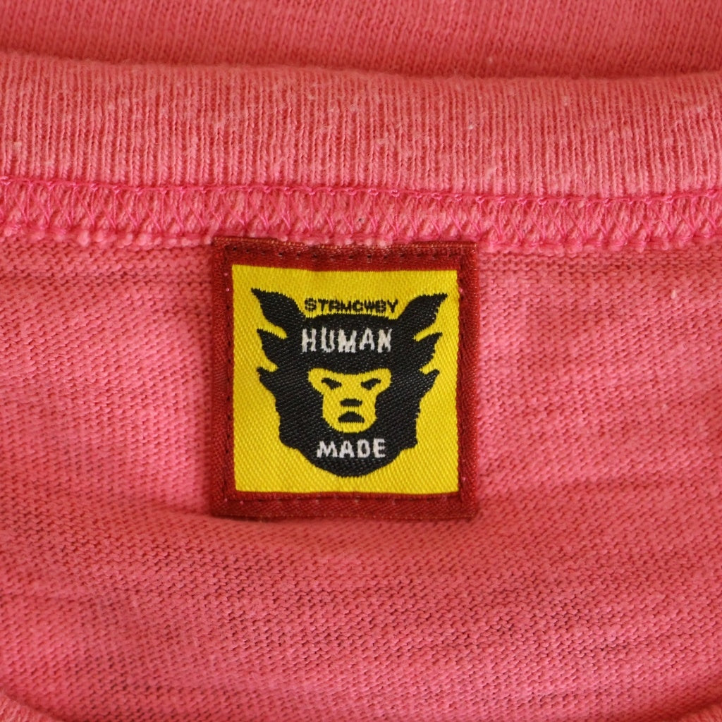 HUMAN MADE(ヒューマンメイド) ハートロゴ フロントプリント 半袖 クルーネック Tシャツ カットソー ピンク