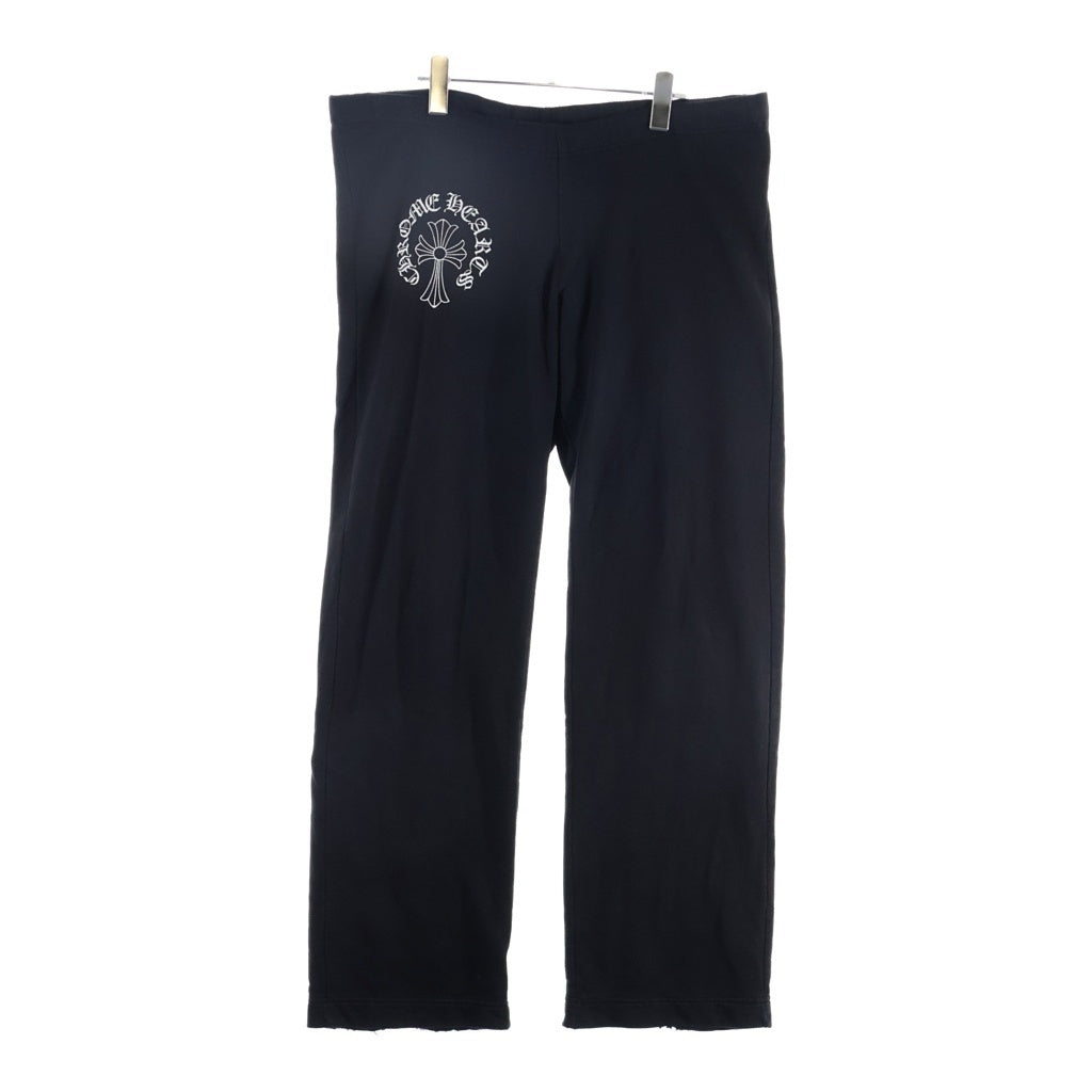 CHROME HEARTS(クロムハーツ) OLD SWT PANTS T BER オールド Tバーロゴ CHクロス プリント スウェットパンツ ブラック