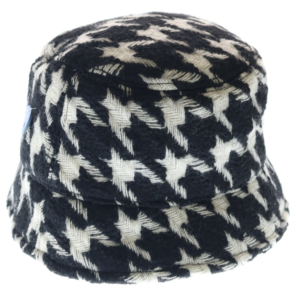 ADER ERROR(アーダーエラー) 22AW ハウンド トゥース バケットハット 千鳥格子 ブラック/ホワイト BLAFWHA02BK2