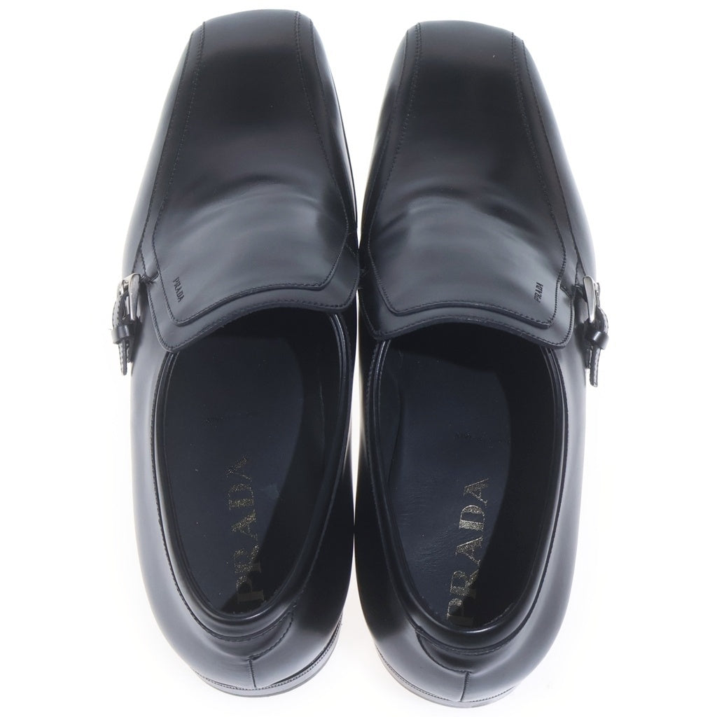 PRADA(プラダ) スクエアトゥ ビジネスシューズ ローファー レザー ブラック C017100 C017100