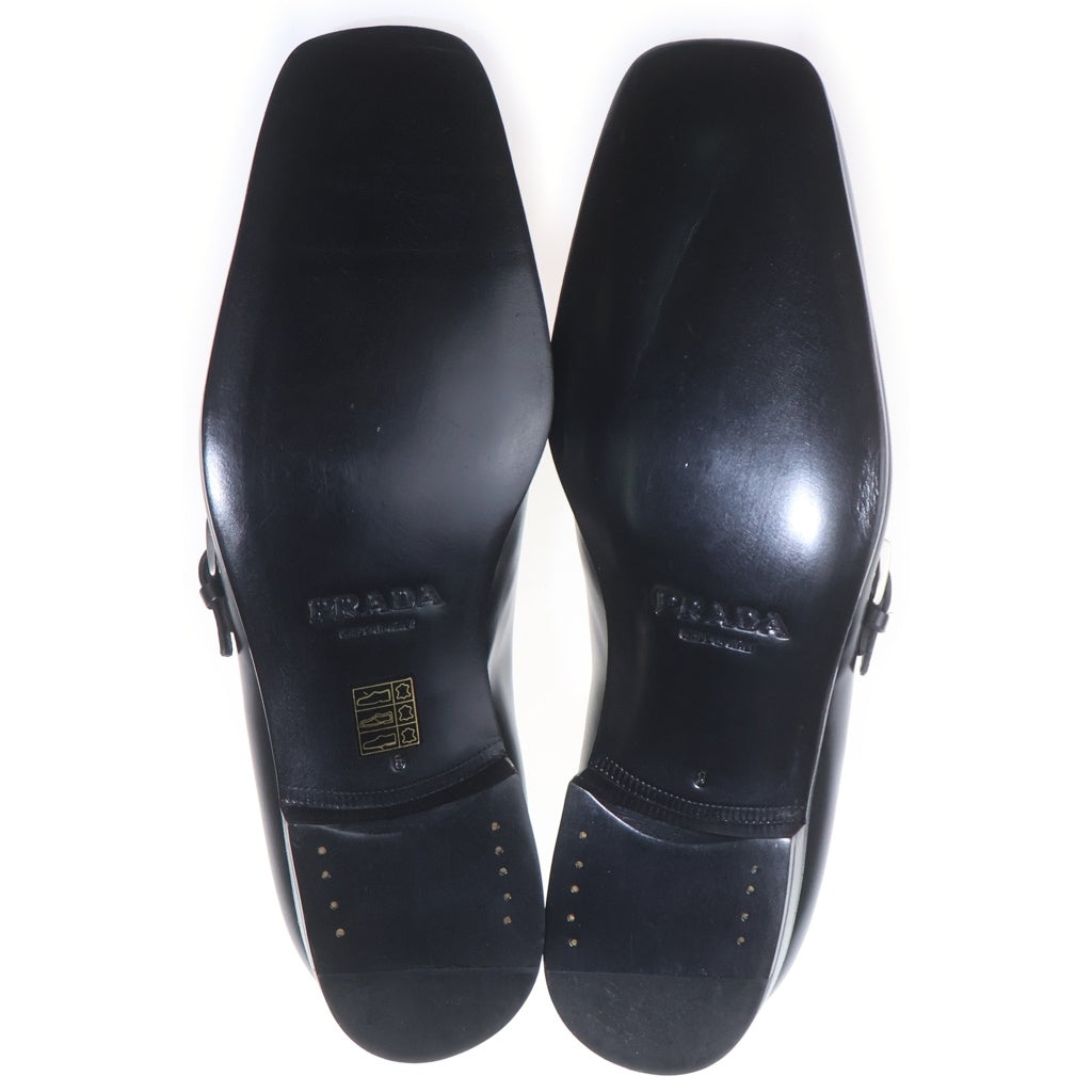 PRADA(プラダ) スクエアトゥ ビジネスシューズ ローファー レザー ブラック C017100 C017100